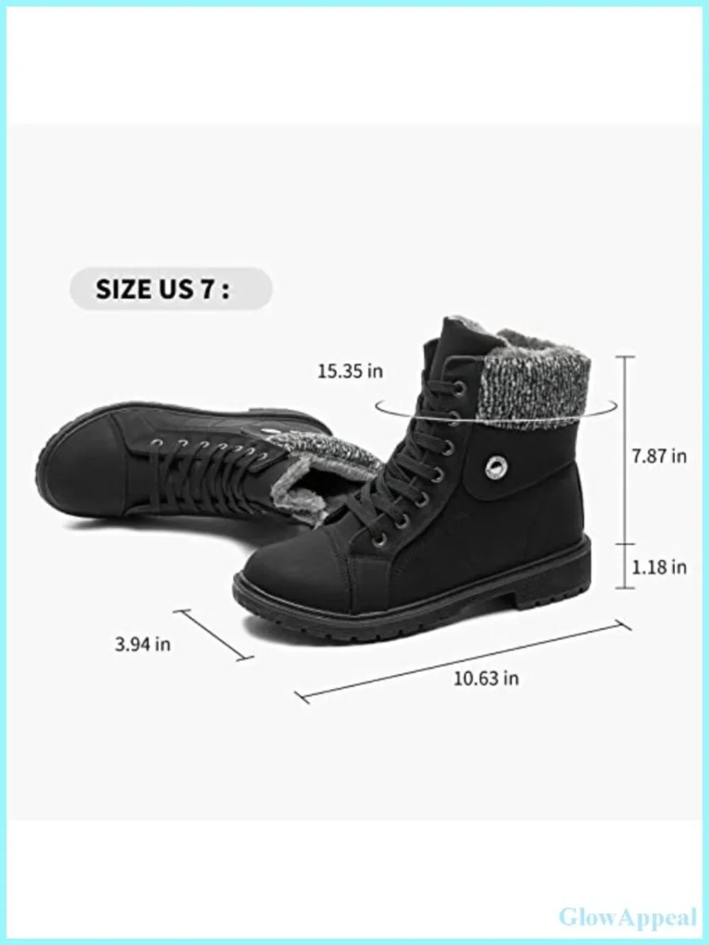 FRACORA Women's PU Leather Combat Boots Fur Lined Ankle Booties Side Zipper